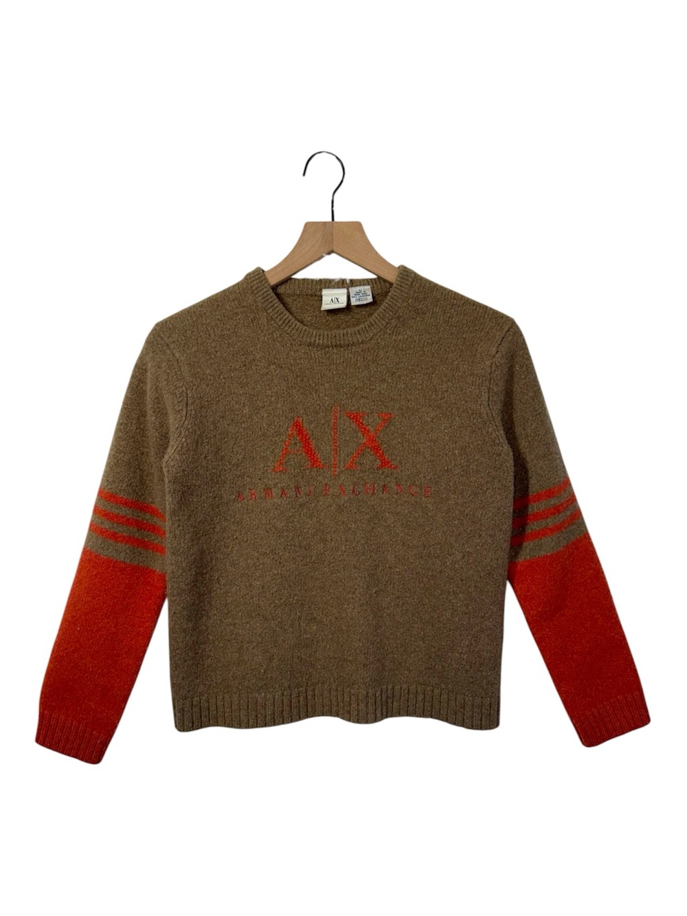 Vintage 90s Y2K Armani Exchange 100% Lambswool Sweater Business Luxury Fall